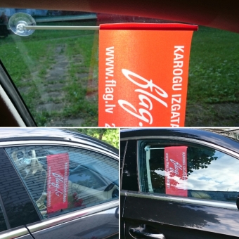 Auto karodziņš ar piesūcēkni pie stikla 28х14cm