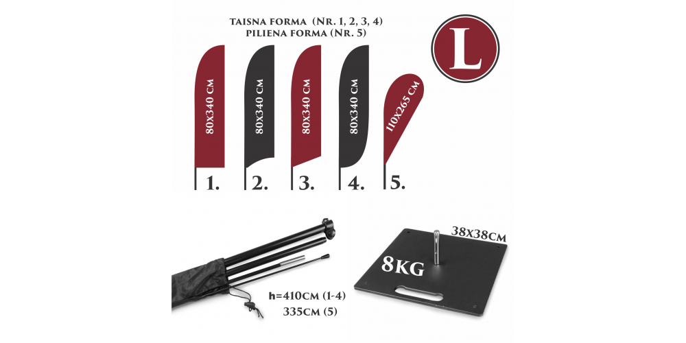 Pludmales karogu komplekti L