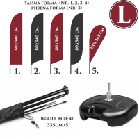 Pludmales karoga komplekts L ar Ūdens pamatni 20L ar rotatoru Pludmales karoga komplekts L ar Ūdens pamatni 20L ar rotatoru
