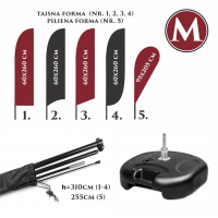 Pludmales karoga komplekts M ar Ūdens pamatni 20L ar rotatoru Pludmales karoga komplekts M ar Ūdens pamatni 20L ar rotatoru