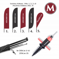 Pludmales karoga komplekts M ar zemes skrūvi Pludmales karoga komplekts M ar zemes skrūvi