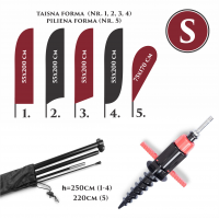 Pludmales karoga komplekts S ar zemes skrūvi Pludmales karoga komplekts S ar zemes skrūvi