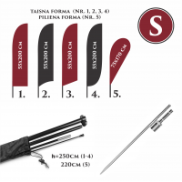 Pludmales karoga komplekts S ar zemes stieni Pludmales karoga komplekts S ar zemes stieni