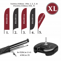 Pludmales karoga komplekts XL ar Ūdens pamatni 20L ar rotatoru Pludmales karoga komplekts XL ar Ūdens pamatni 20L ar rotatoru