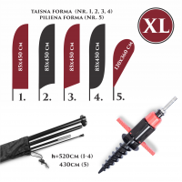 Pludmales karoga komplekts XL ar zemes skrūvi Pludmales karoga komplekts XL ar zemes skrūvi